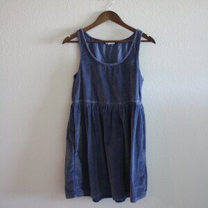 American Eagle Dusty Blue Corduroy Babydoll Dress Size S